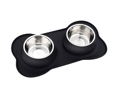 UPSKY Double Dog Cat Bowls Premium Stainless Steel Pet Bowls No